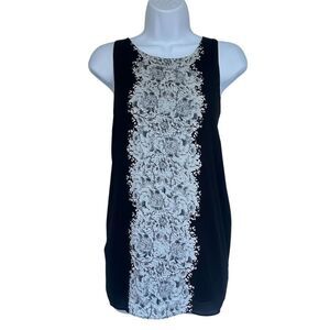Max Studio Women's M Navy Floral Sleeveless Blouse Tank Top